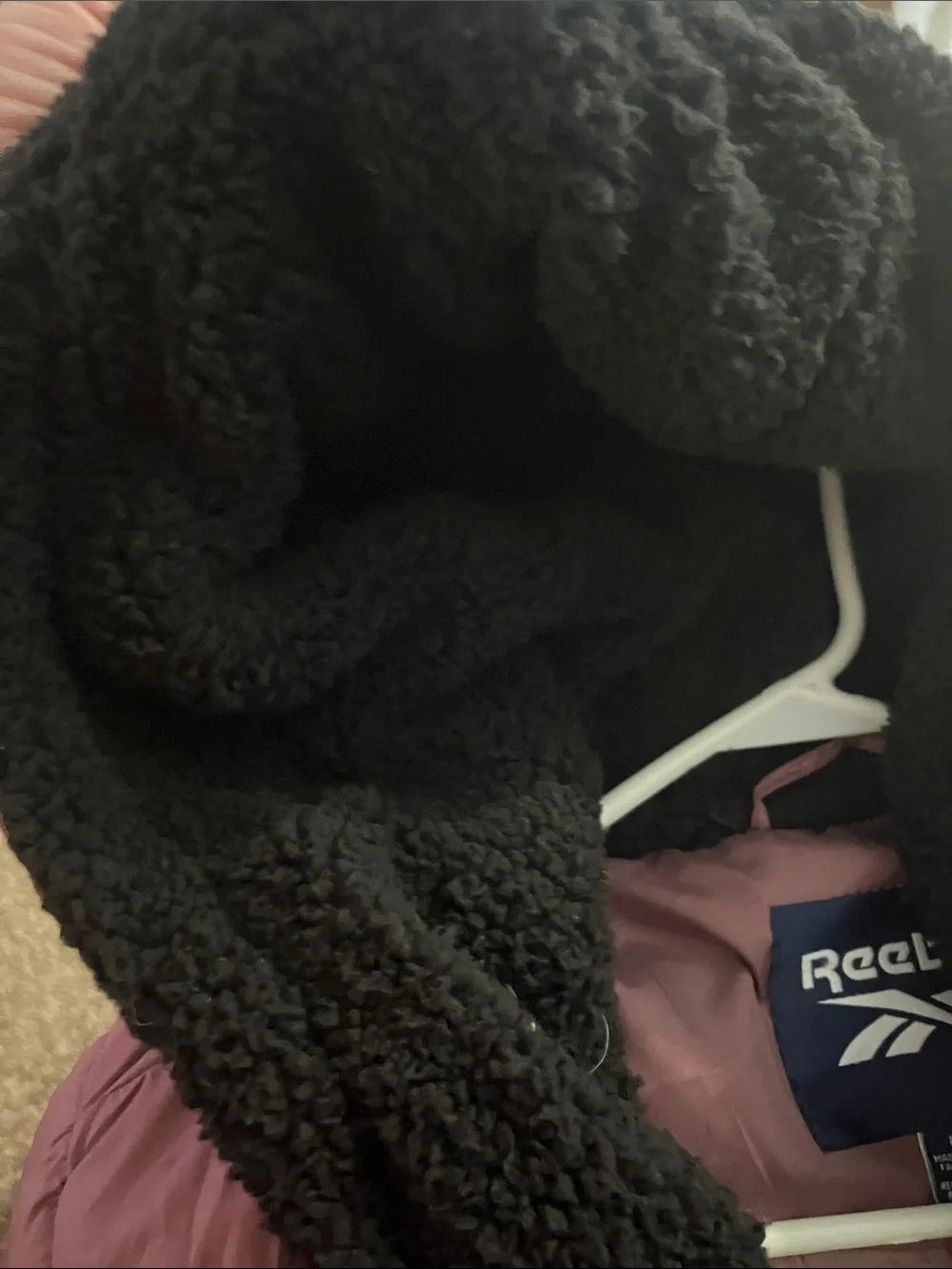 Reebok Girl’s Mauve Puffer Jacket with Black Sherpa Hood